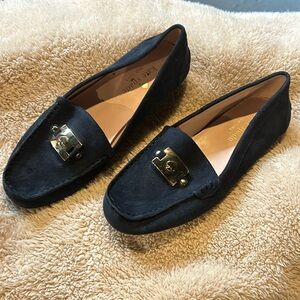 Kate Spade ♠️ Women’s Swede Loafers, NEW. Navy Blue